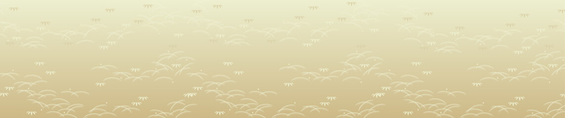 Fototapeta na wymiar 金色背景の和柄な草模様の背景素材（ワイド） 