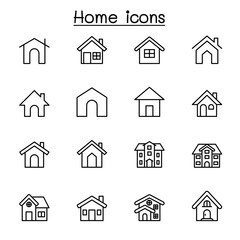 Home line icon set vector illustration 