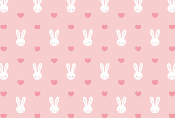 seamless pattern with rabbits and hearts for banners, cards, flyers, social media wallpapers, etc.