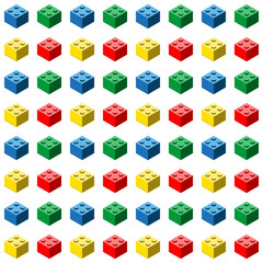 Seamless pattern toy blocks on a white background