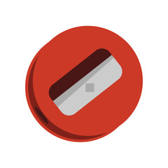 Pencil sharpener on white background. School supplies for kids vector illustration. Stationery, education concept