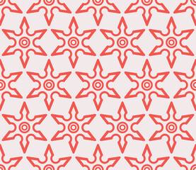 Japanese Hexagon Ninja Throwing Star Vector Seamless Pattern