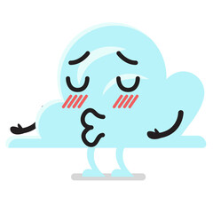 Cloud character emoji is kissing