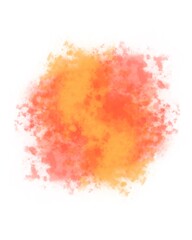 bright fiery color on a white background