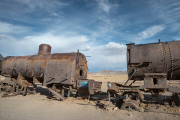 Fototapeta na wymiar steam train remains