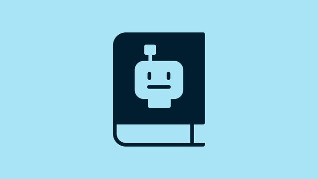 Blue User manual icon isolated on blue background. User guide book. Instruction sign. Read before use. 4K Video motion graphic animation