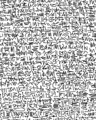 Hand-drawn scribbles in black lines on a white background.Abstract drawing on a seamless background.
