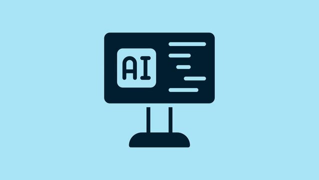 Blue Software, web developer programming code icon isolated on blue background. Javascript computer script random parts of program code. 4K Video motion graphic animation