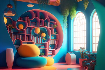Cute fantasy interiors created using Generative AI