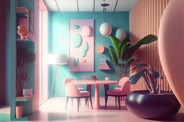 Cute fantasy interiors created using Generative AI