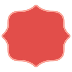 Fototapeta na wymiar Retro sticker shape red label with ribbon