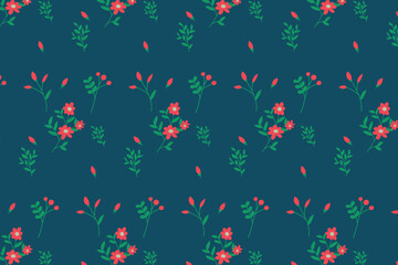 hand drawn flower seamless pattern