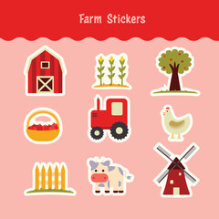 Farm theme stickers for kids