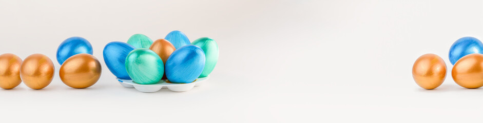 Happy Easter eggs with copy space.