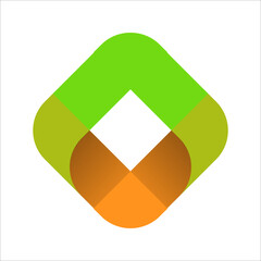 Green and Orange Flat Company Logo
