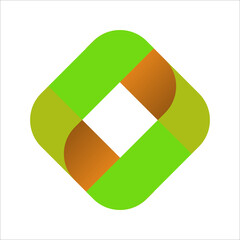 Green and Orange Flat Company Logo