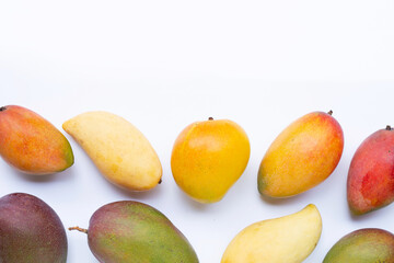 Tropical fruit, Mango  on white background.