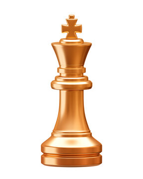 Gold chess victory strategy crown success challenge win competition concept isolated on png 3d background with teamwork business leadership company or corporate decision marketing winner achievement.