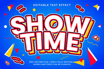Show time text effect retro old school style. Edittable text effect