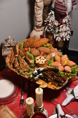kiev cutlet shaped with tomato and lettuce leaves