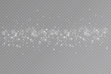 Light effect with glitter particles.Christmas dust.White sparks shine with special light