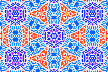 Colorful and seamless ethnic pattern, illustration 