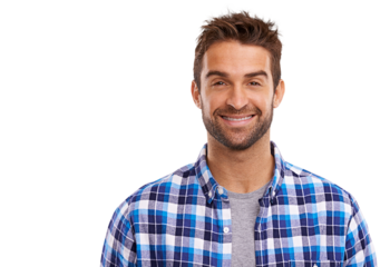 Portrait of a handsome man Isolated on a PNG background.