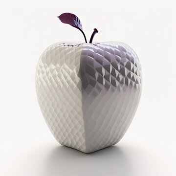 3d render of a fantasy white apple looking like a golf ball
