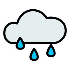 drizzling weather filled line icon