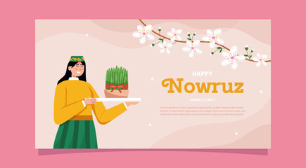Happy Nowruz horizontal banner