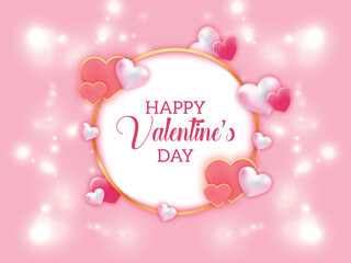 Minimal style valentine's day background with love hearts design.