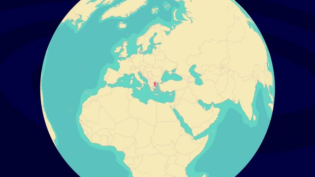 Zooming To Marousi Location On Stylish World Globe