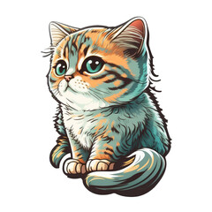 Kitty Sticker Design Generative AI
