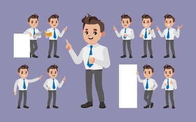 Set of people with different poses