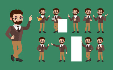 Set of people with different poses