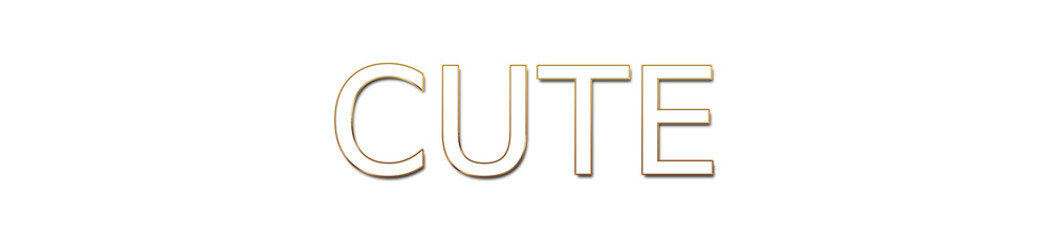 cute golden typography banner on transparent background