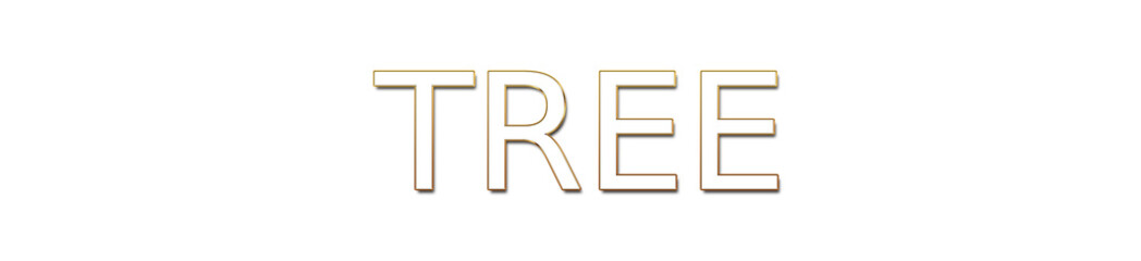 tree golden typography banner on transparent background