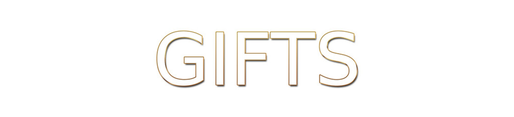gifts golden typography banner on transparent background