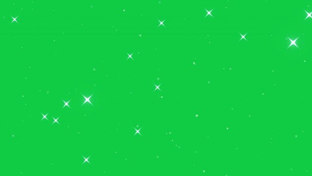 stars decoration shimmer green screen background