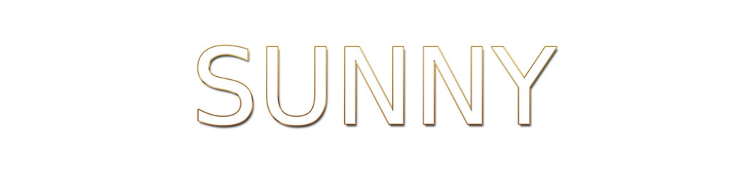 sunny golden typography banner on transparent background