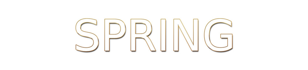 spring golden typography banner on transparent background