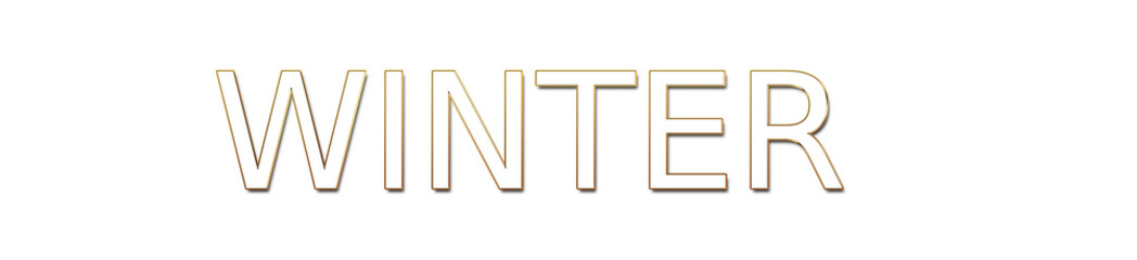 winter golden typography banner on transparent background