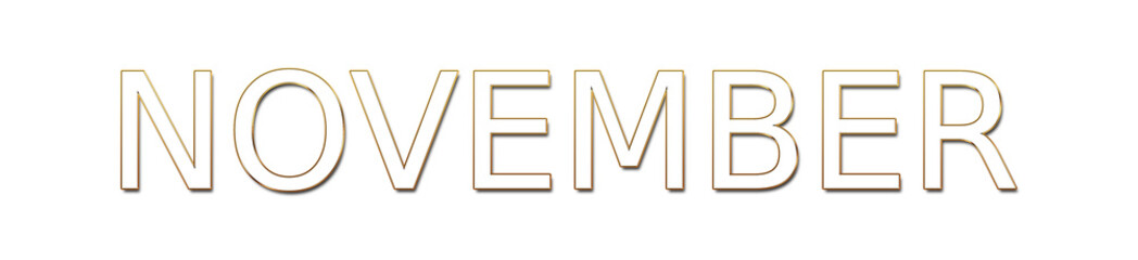 november golden typography banner on transparent background
