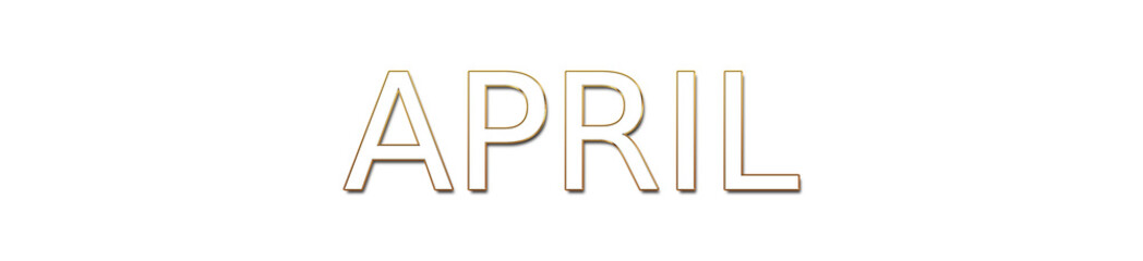 april golden typography banner on transparent background