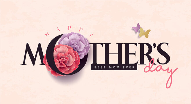 Happy Mother's Day with flower Background