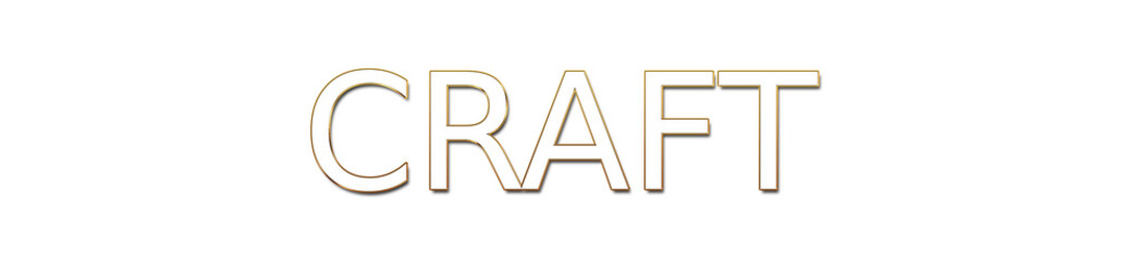 craft golden typography banner on transparent background