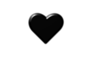 Black Heart With White Background. Vector