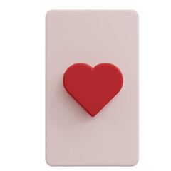 3d red heart card