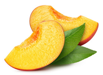 Peach isolated on white background