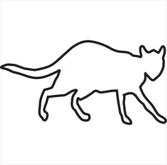 Vector, Image of cat icon, black and white in color, with transparent background